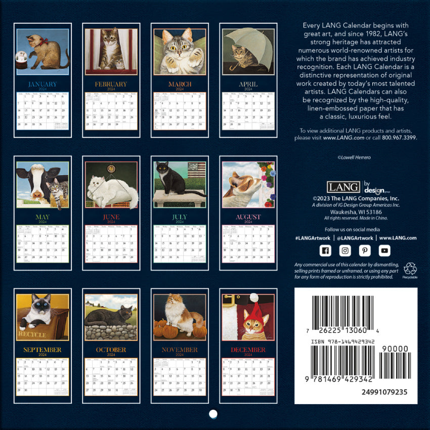 American Cat- 2024 Mini Wall Calendar – Foothill Mercantile