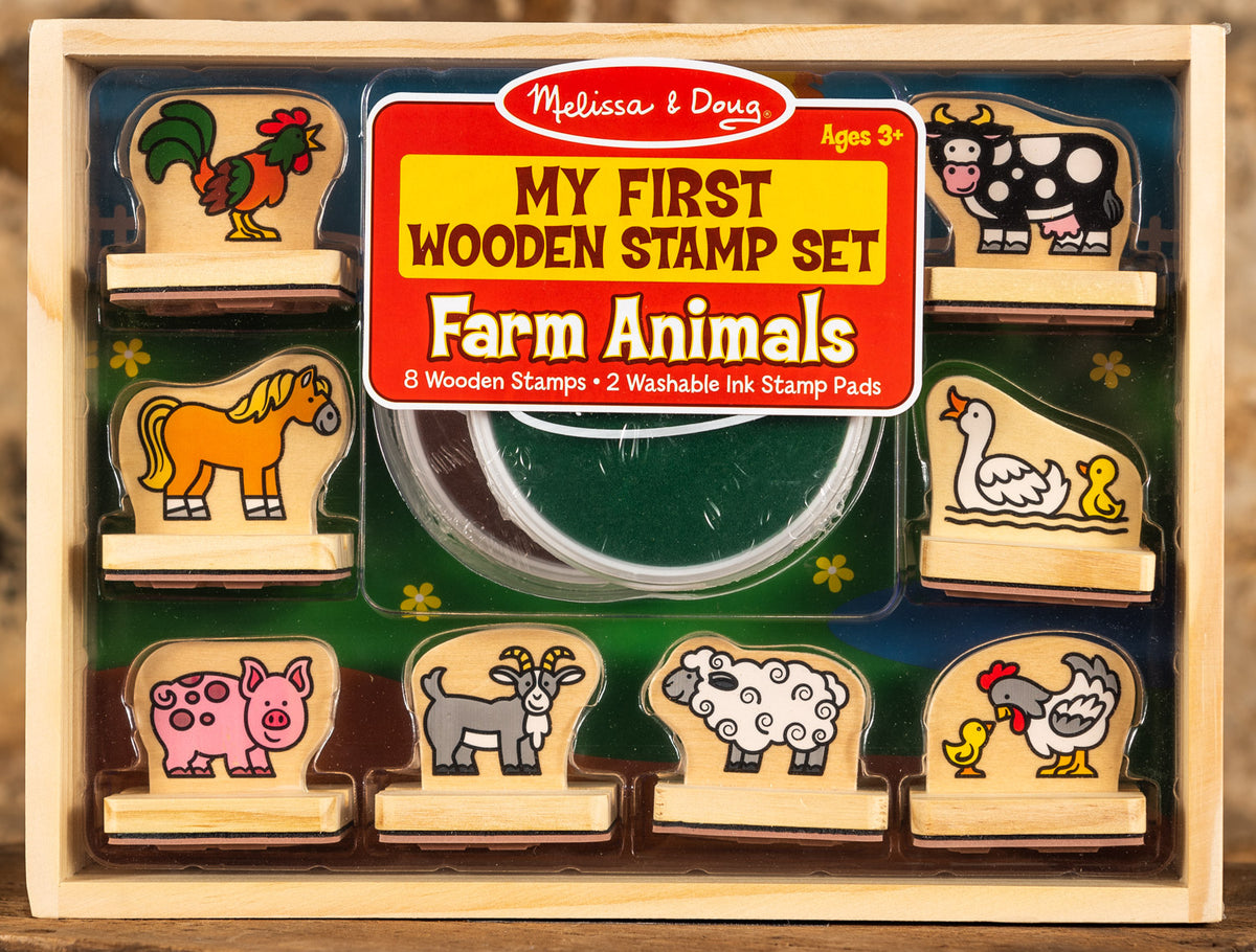 Lot of 9 Melissa and Doug Farm Theme Rubber Stamps - Great For