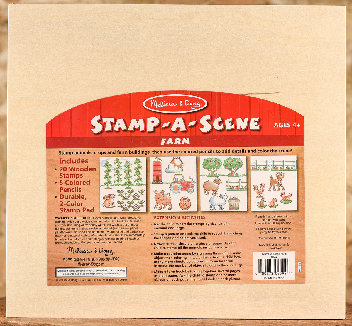 Melissa & Doug Stamp-a-Scene Wooden Stamp Set: Farm - 20