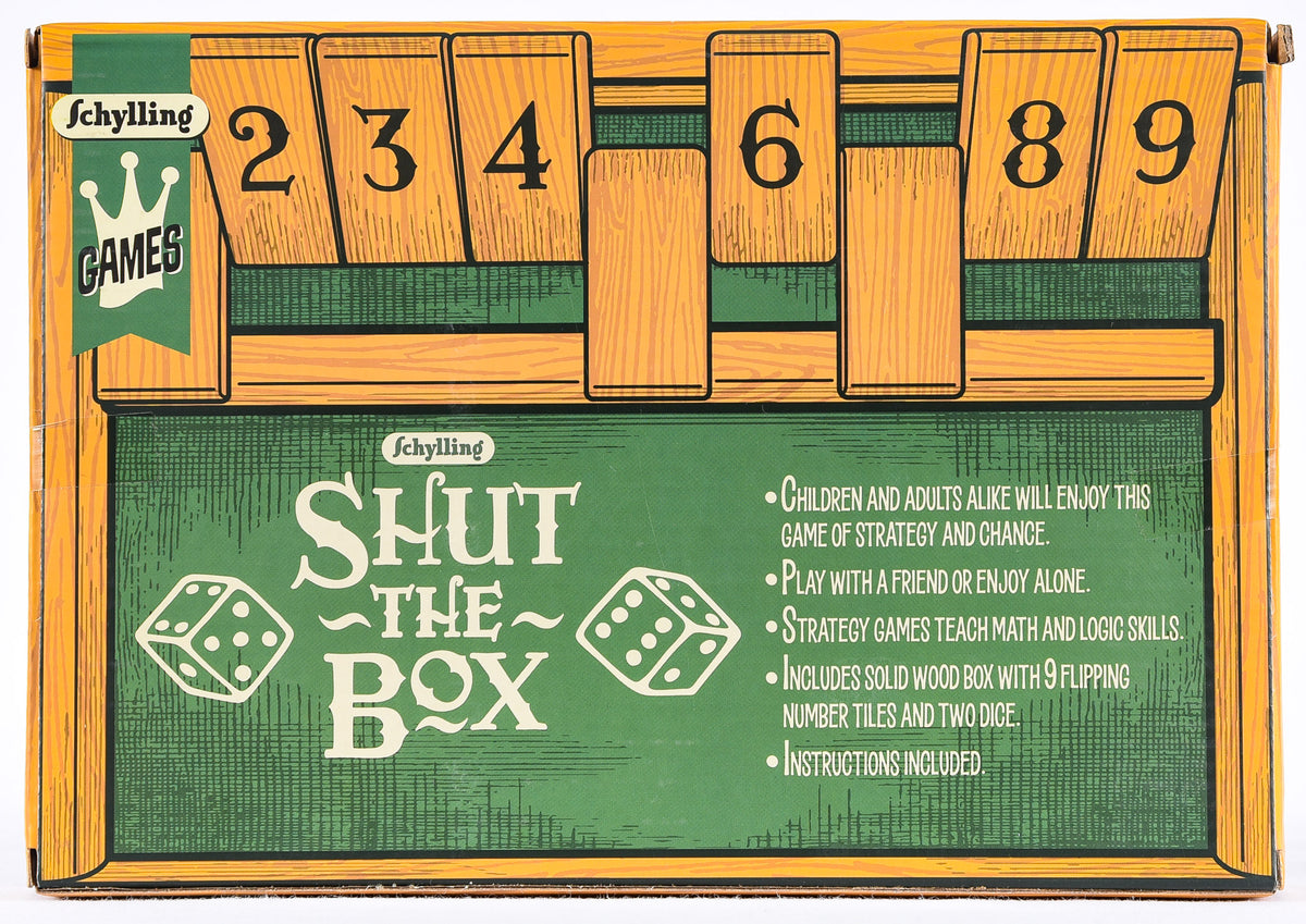 Schylling Brand Shut The Box Game - Classic Tabletop Dice Game - Great for  Families, Counting, and Math Skills - Ages 6 and Up
