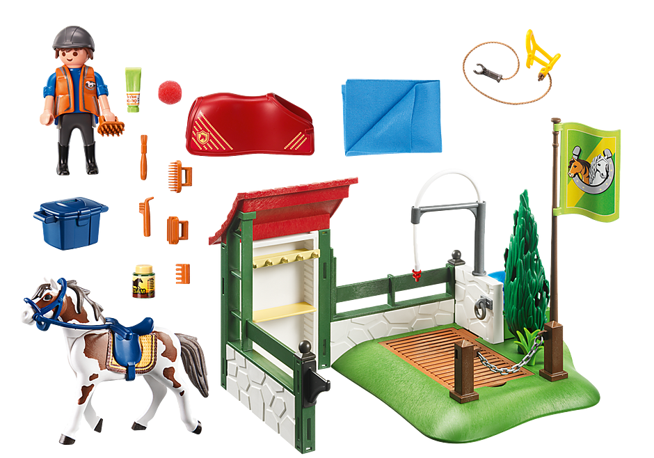 Playmobil horse grooming station sales