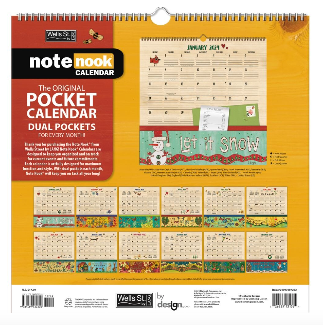 Peace of Life 2024 Note Nook Wall Calendar Foothill Mercantile