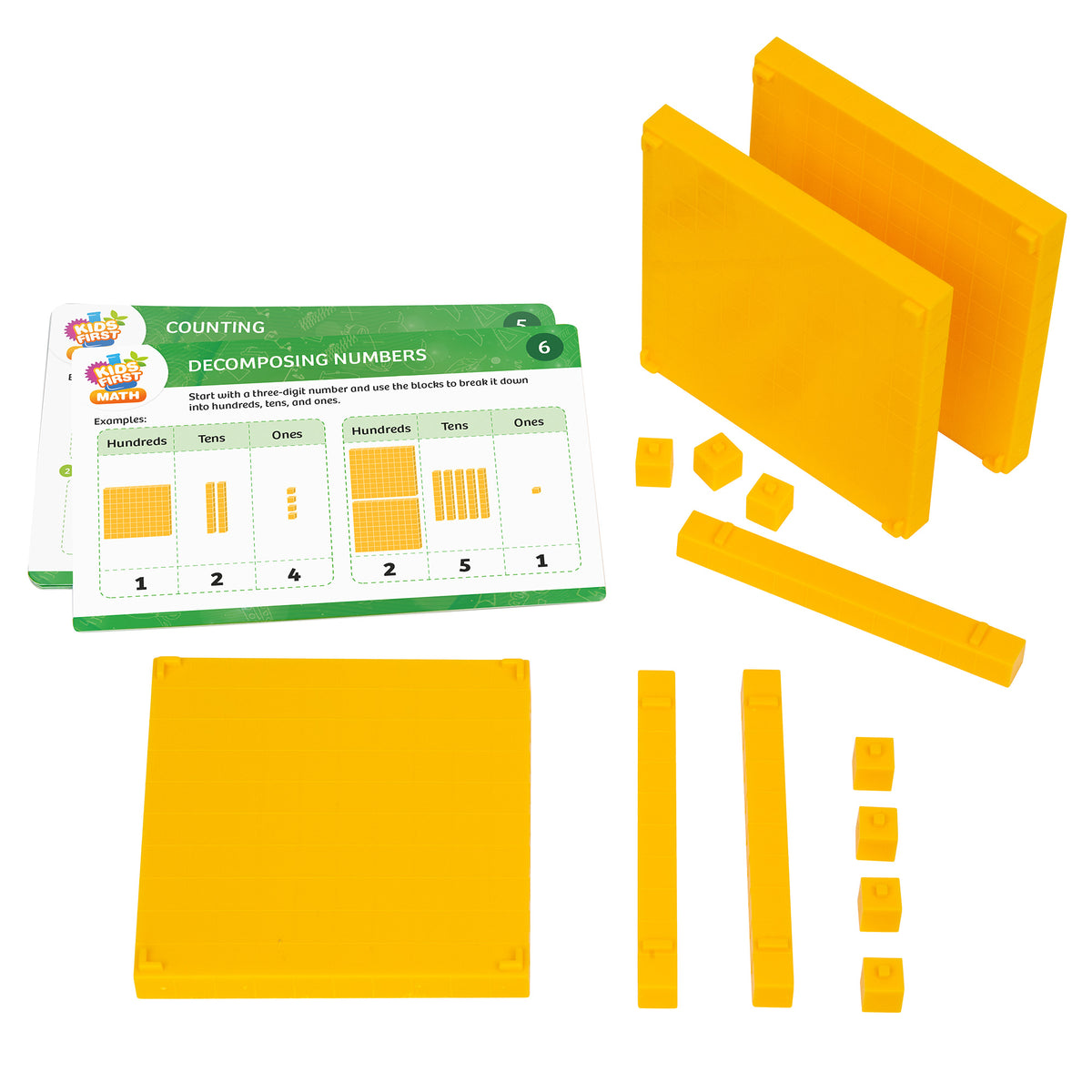 Kids First Math - Base Ten Blocks Math Kit with Activity Cards ...