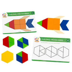 Kids First Math - Pattern Blocks Math Kit with Activity Cards