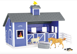 Toy barn top with horses