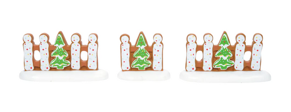 Gingerbread Christmas Fence - Set of 3