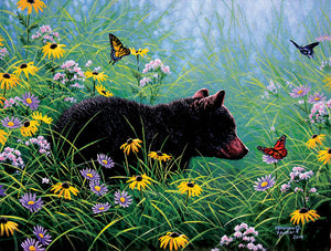 Black Bear and Butterflies 500 Piece Puzzle