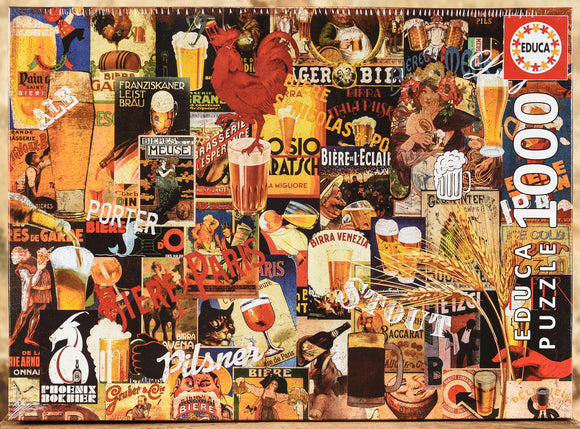 Vintage Beer Collage 1000 Piece Puzzle