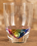 Glass - 16oz Rainbow Diamond Cut Acrylic