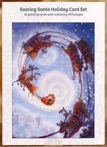 Boxed Cards - Soaring Santa Holiday Card Set
