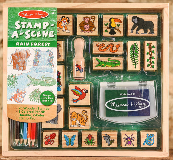 Wooden Stamp Set - Stamp a Scene - Rain Forest