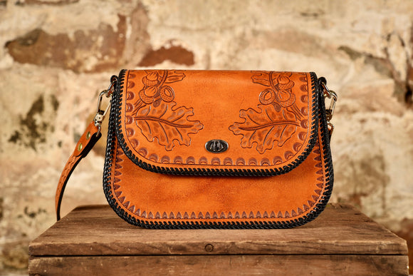 1950s Reversible Purse, Tapestry & Black Patent Leather Handbag