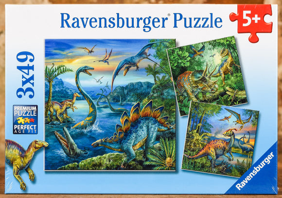 Dinosaur Fascination 3X49 Piece Puzzle