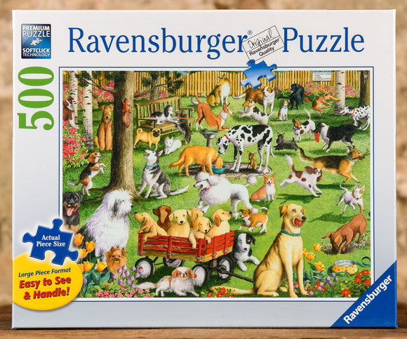 At The Dog Park 500 Piece Puzzle - Large Format Pieces