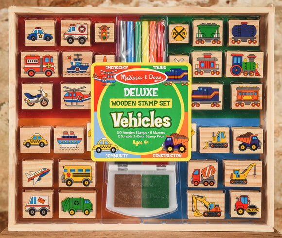 Wooden Stamp Set - Deluxe - Vehicles