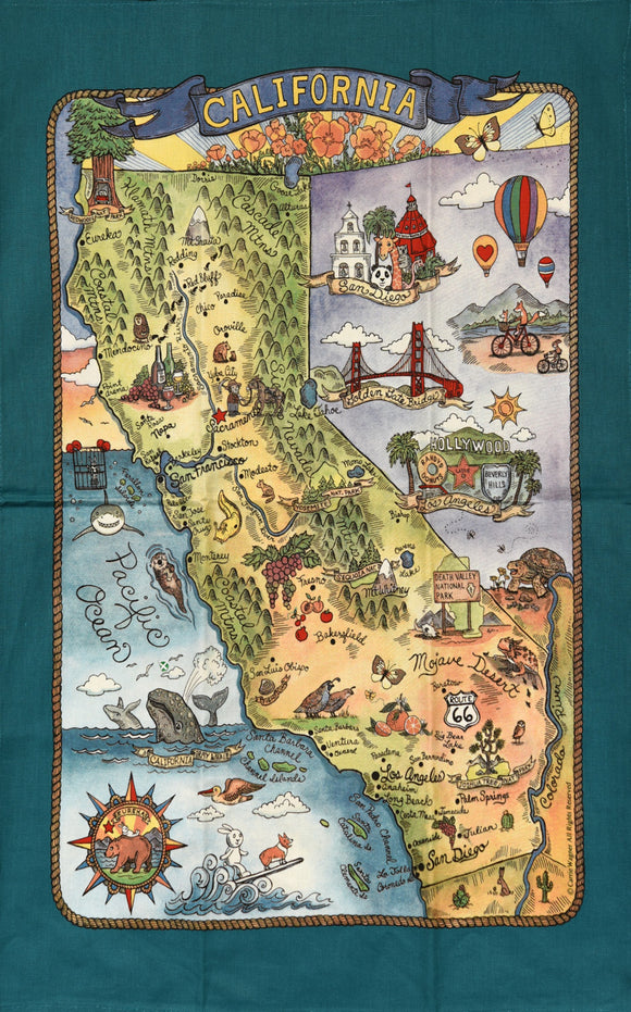 Towel - California Map
