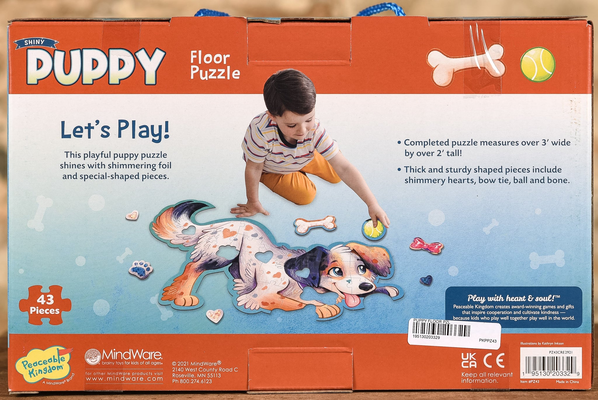 thumbnail image 2 of Peaceable Kingdom Shiny Puppy 43-Piece Floor Puzzle For Kids Ages 3+ - Giant Puzzle With Foil Accents 2 of 13