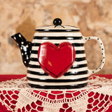 Striped Teapot With Heart