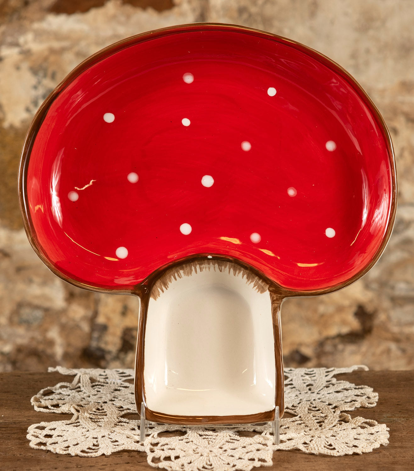 Mushroom Tableware Deep Plate Cute Ceramic Dot Kitchen Plates Mug