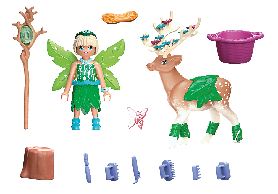 Figurine Playmobil Chevreuil Aux Cornes Dorées – Référence 5370, Monde Féerique, Occasion