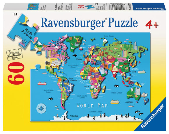 World Map 60 Piece Puzzle