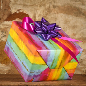 Complimentary Gift Wrap:  Watercolor Rainbow