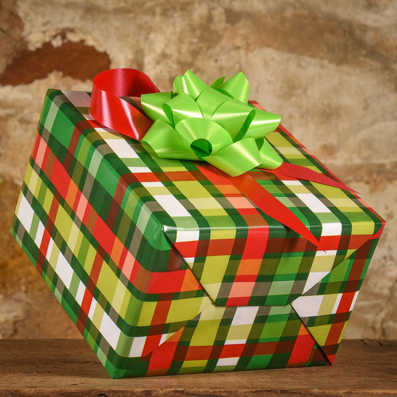 Complimentary Gift Wrap:  Red, Green, and White Weave