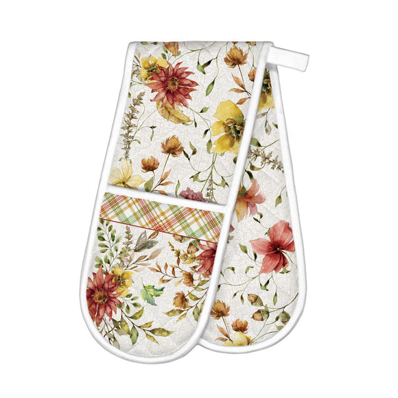 Fall Leaves & Flowers - Double Oven Glove